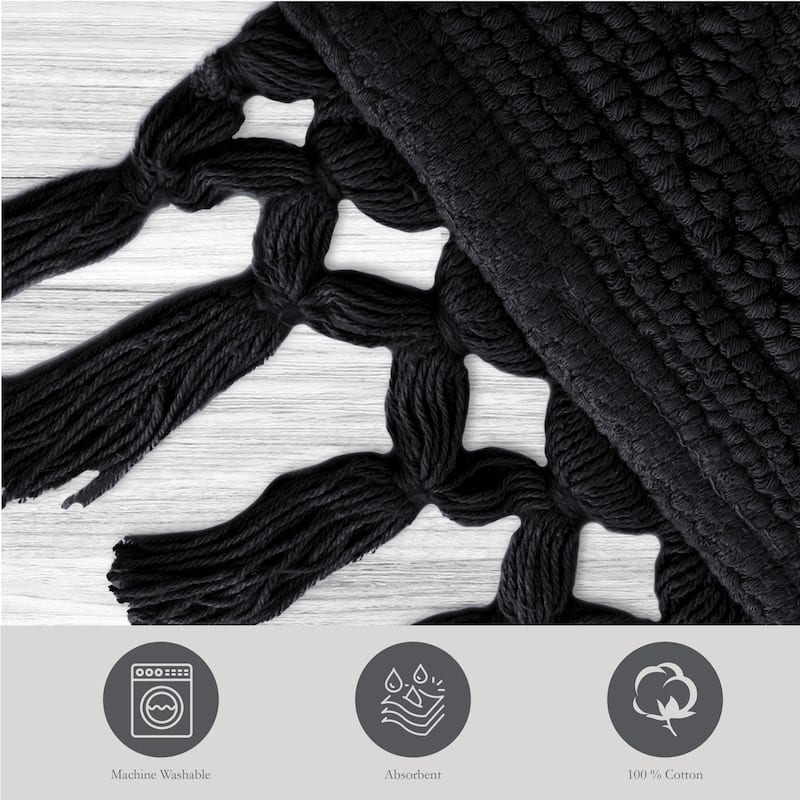 Jean Pierre Ricardo Cotton Fringe Bath Rug