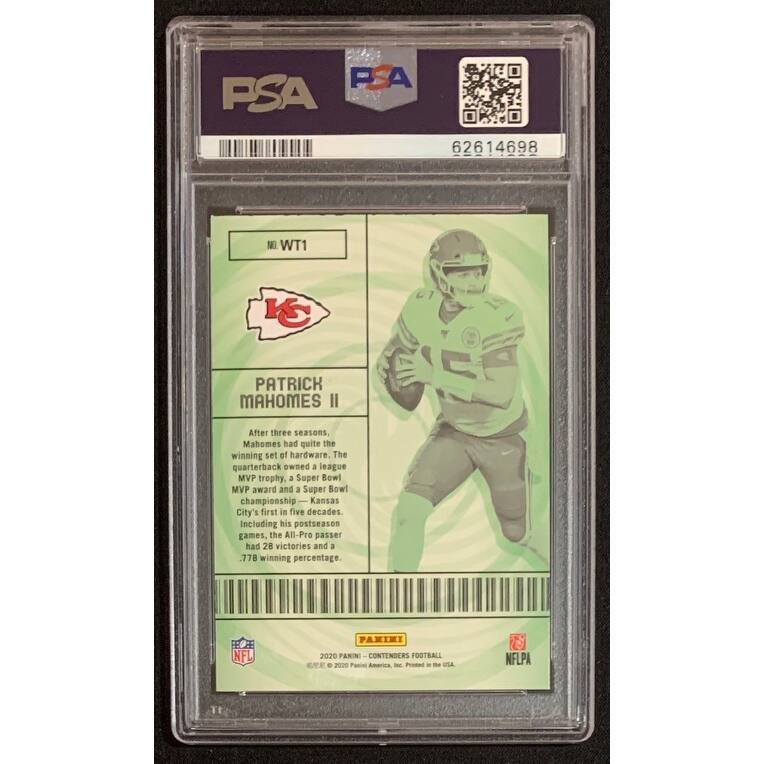 Patrick Mahomes 2020 Panini Contenders Winning Ticket Football Card #WT1 Graded PSA 10 - 8'6" x 11'6"
