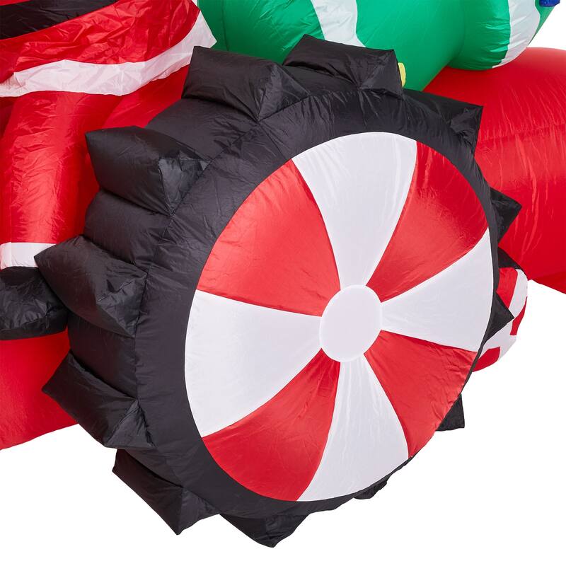 Glitzhome 11FT Lighted Inflatable Santa on Tractor Decor
