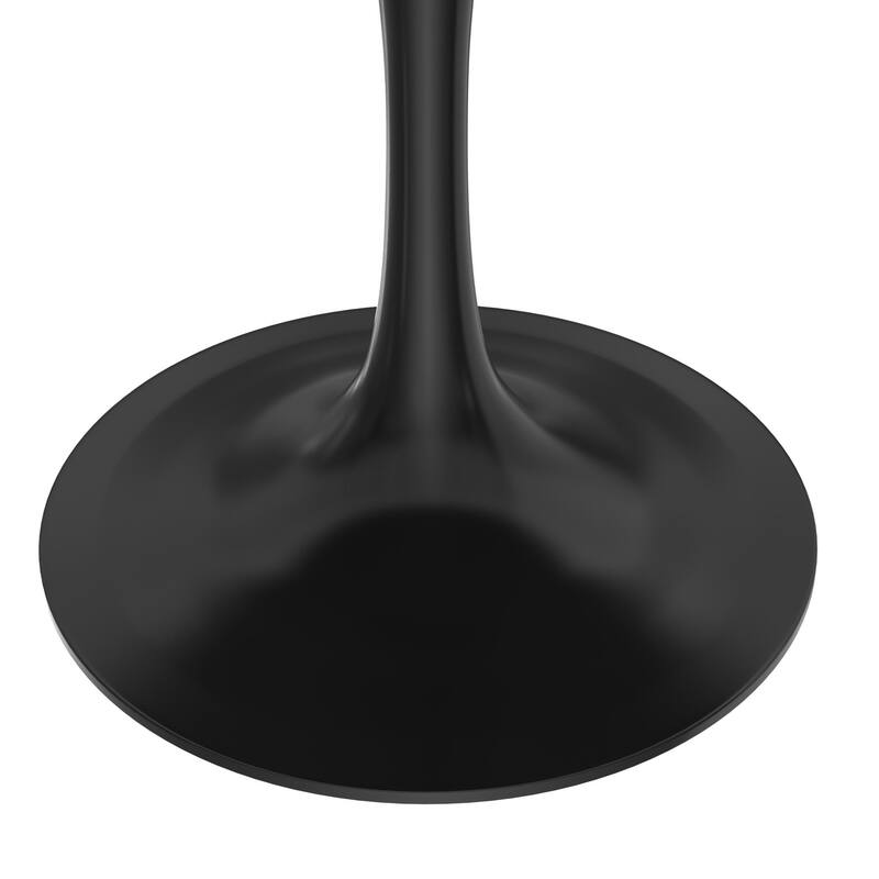 LeisureMod Verve 48" Round Dining Table with Sintered Stone TableTop and Sleek Black Base for Kitchen & Dining Room