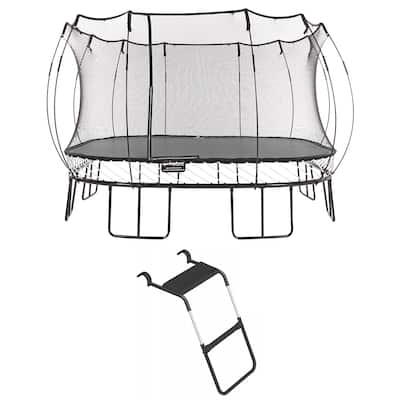Springfree Trampoline Kids Square 13 Ft Trampoline & FlexrStep V2 Safety Ladder - 92