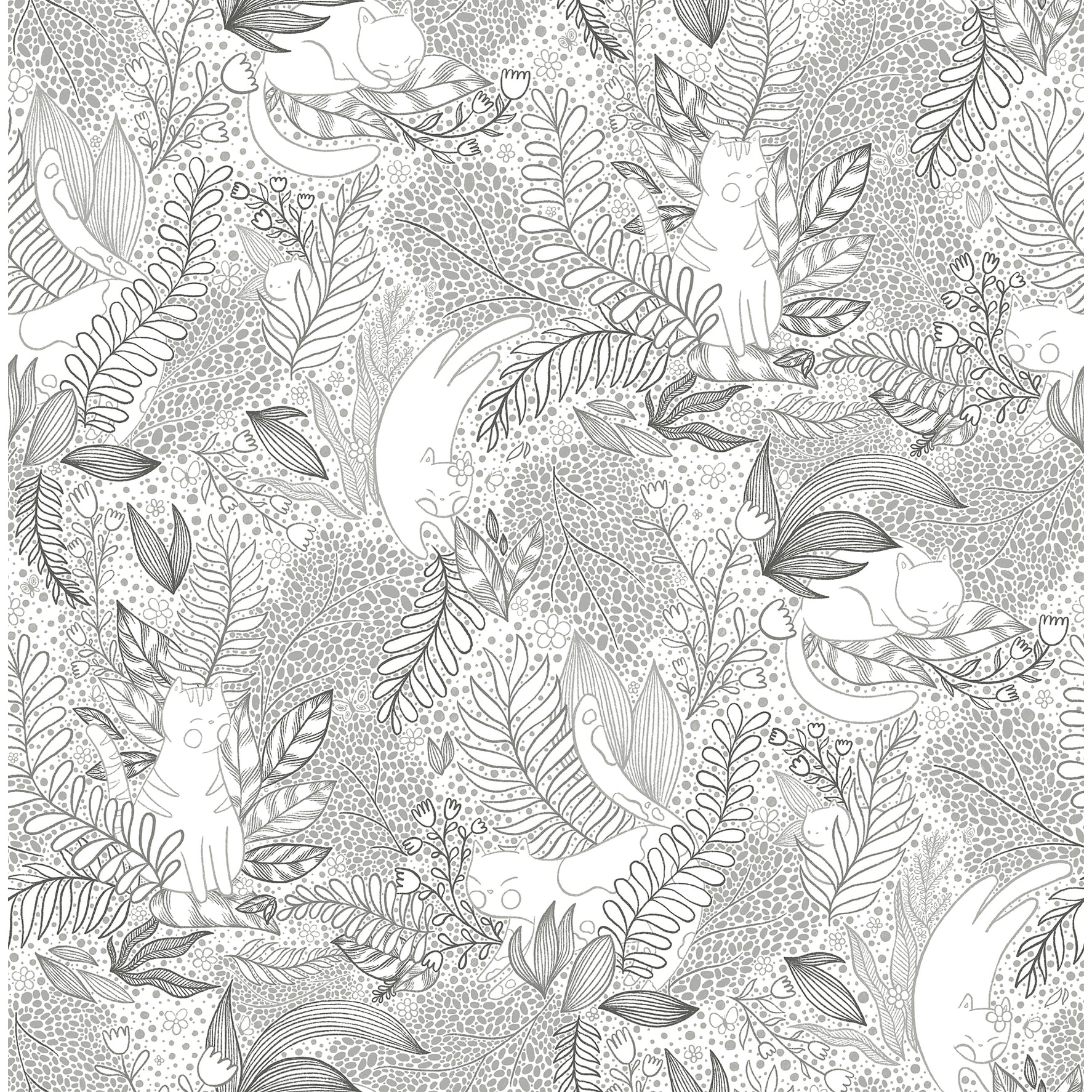 NuWallpaper Botanical Black Gato Garden Novelty Peel & Stick Wallpaper