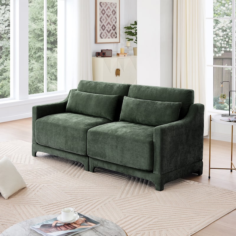 GDFStudio - Llewellyn Two-Seater Chenille Sofa - Green