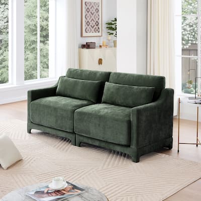 Modern Chenille Sectional Sofa with Lumbar Pillows for Living Rooms,Easy install