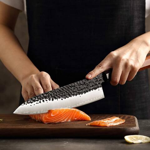 STP Goods Japanese Hammered Cutlery Pro Chef's Knife in Case