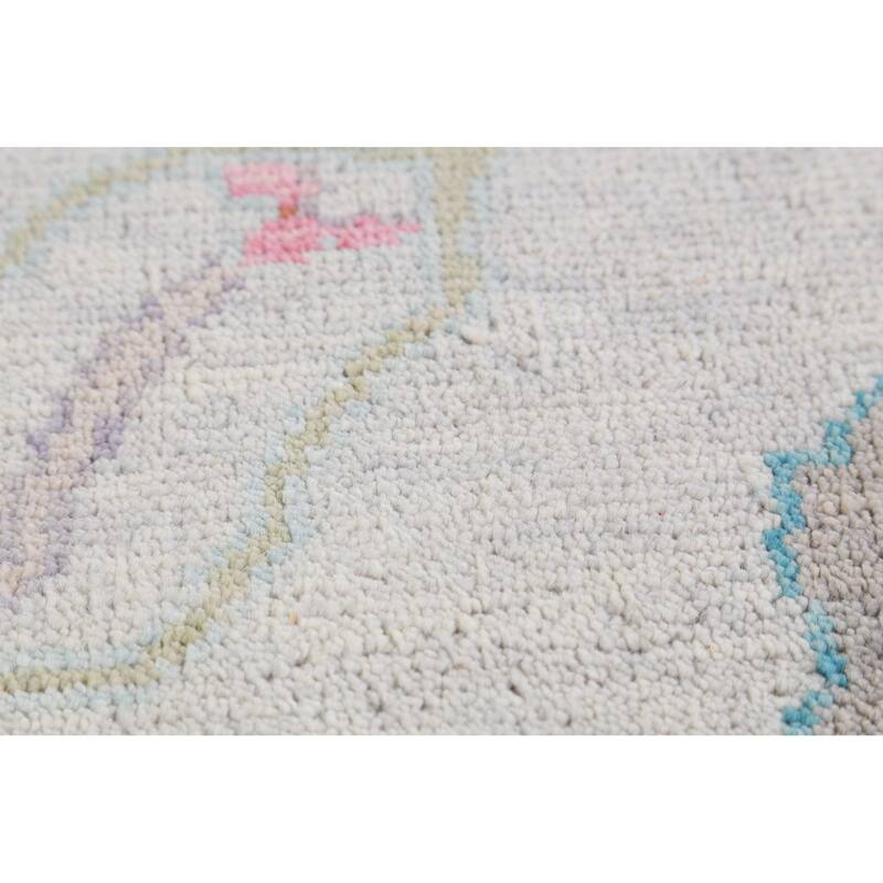 Hand Knotted Oriental 100% Wool Carpet Transitional All-Over Greys & Charcoal Oushak Area Rug - 9' 11'' X 7' 11''
