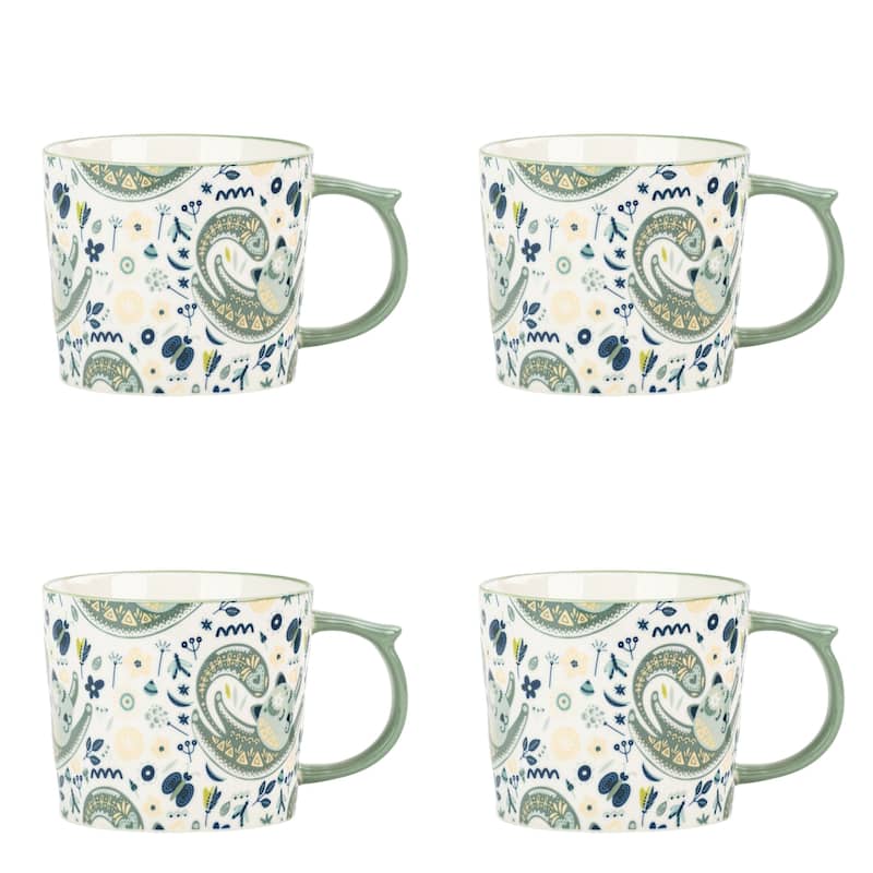 10 Strawberry Street Madison Animal Mugs, Set of 4 - Paisley Cat