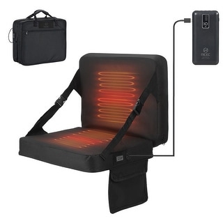 Heated Stadium Seat with Back, Foldable, Padded, Carry Handle, 10000mAh Power Bank Included