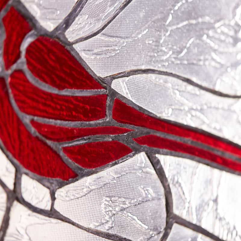 River of Goods 11"H Carol the Cardinal Stained Glass Window Panel - 11" x 0.25" x 11"