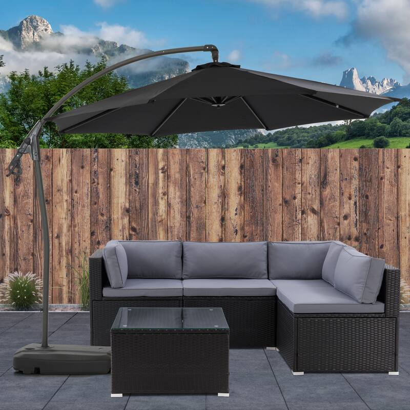 9.5 Ft Cantilever Patio Umbrella with Base