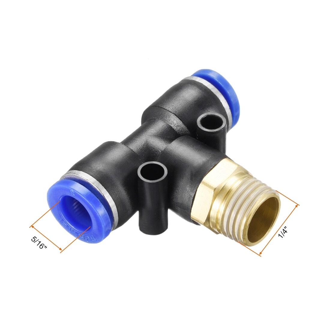 Brass Compression Tube Fitting Tee 5pcs 3//8 x 3//8 x 3//8 OD