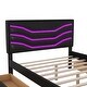 preview thumbnail 19 of 30, Queen Size Upholstered Storage Platform Bed with LED