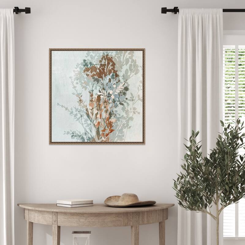 Muted Layers of Floral Shadows by Alex Black Framed Canvas Wall Art Print