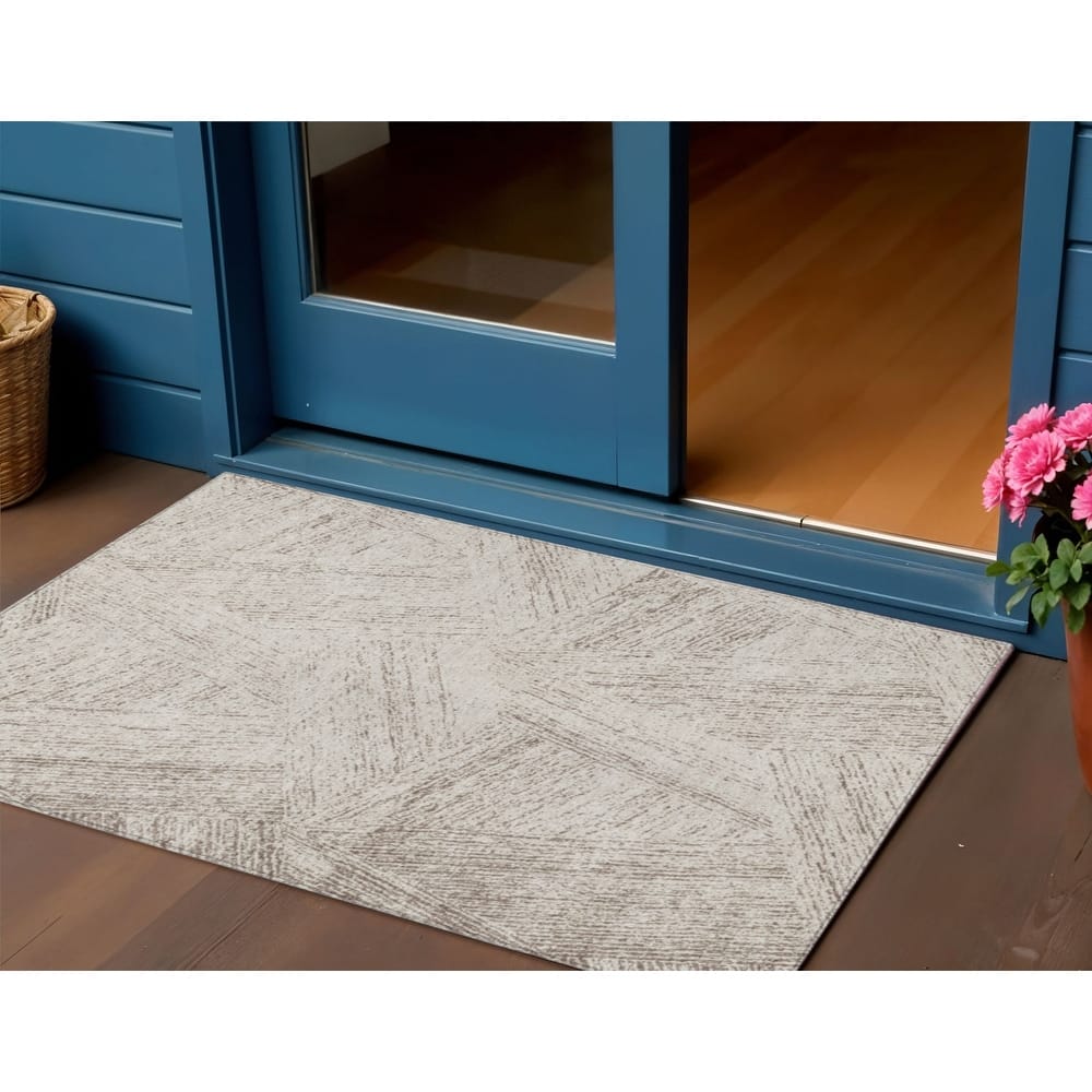 HomeRoots Abstract Transitional Rectangle Outdoor Rug
