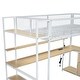 preview thumbnail 14 of 14, Metal Loft Bed with LED and Built-in Work Station,Twin Size