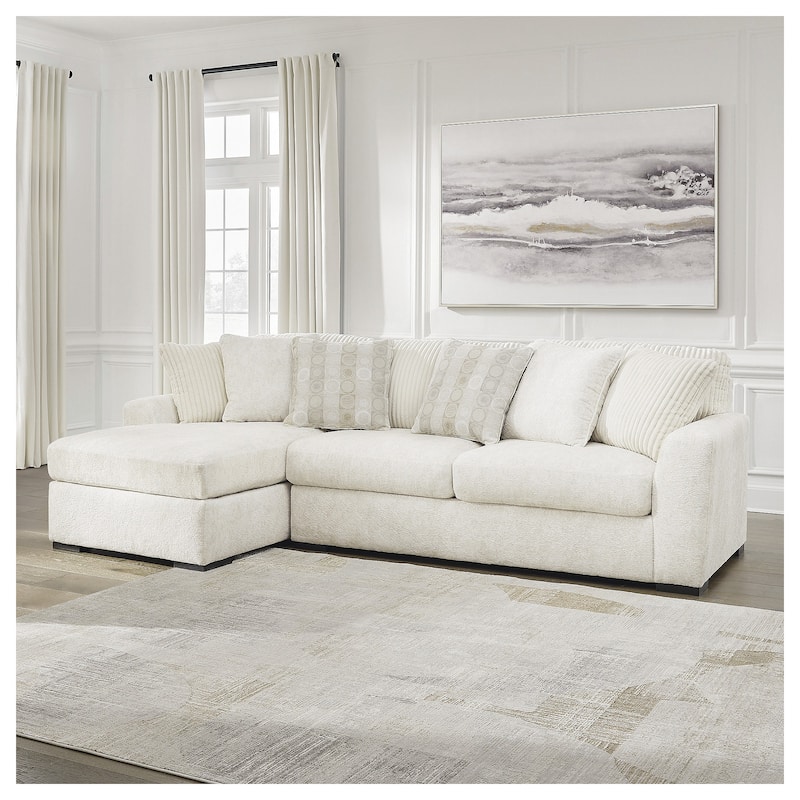 Signature Design by Ashley Chessington White 2-Piece Sectional with Chaise - 121" W x 65" D x 40" H - Left Facing