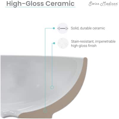 Swiss Madison SM-PS315 Claire 15-3/4" Square Ceramic Pedestal Bathroom