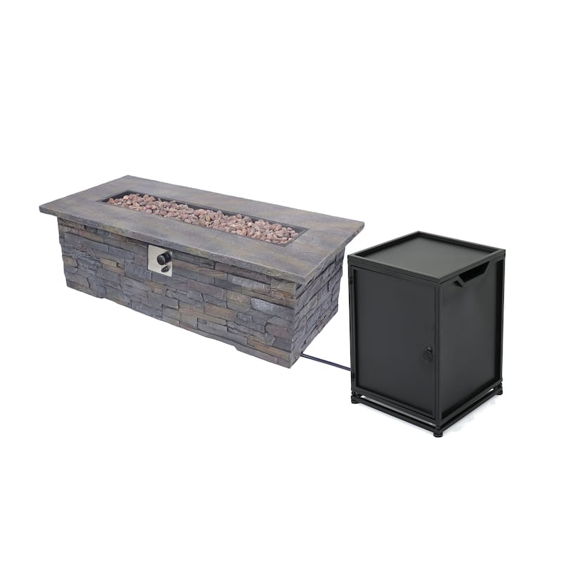 Lowan Outdoor Light Weight Rectangular Fire Pit by Christopher Knight Home