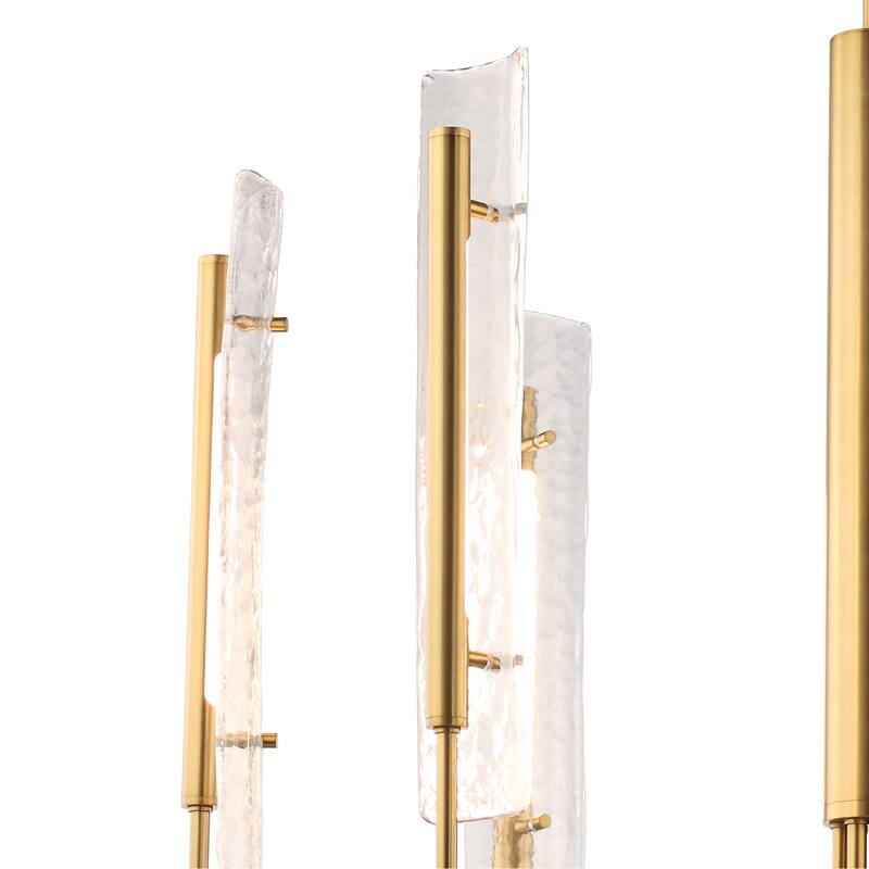 Perimost 34" Modern Gold 6-Light Glass LED Chandelier