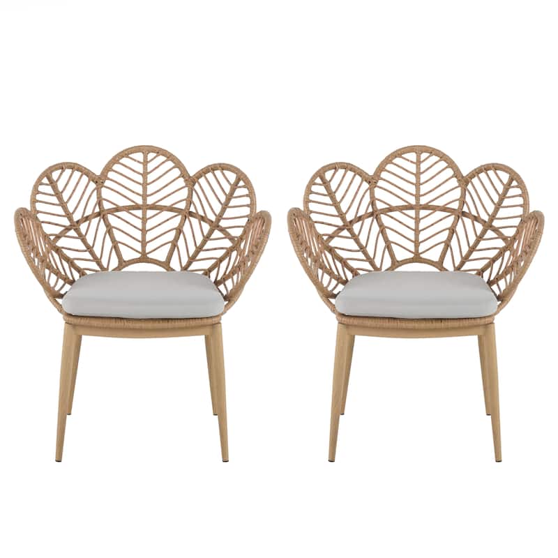 Outdoor Wicker Peacock Shape Papasan Style Chair
