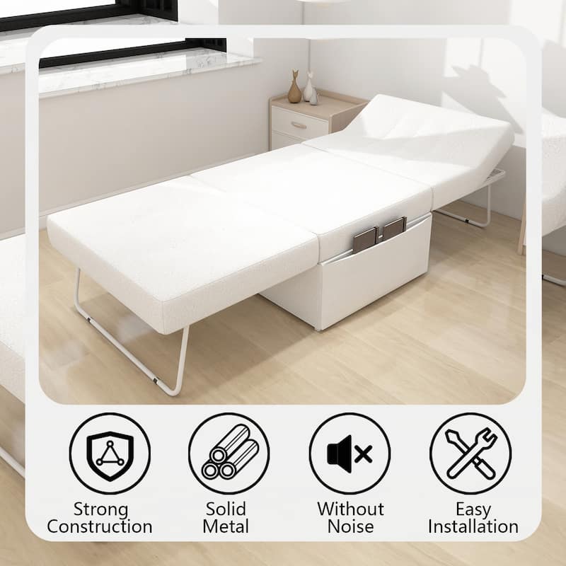 Convertible 4 in 1 Folding Ottoman Sleeper Bed