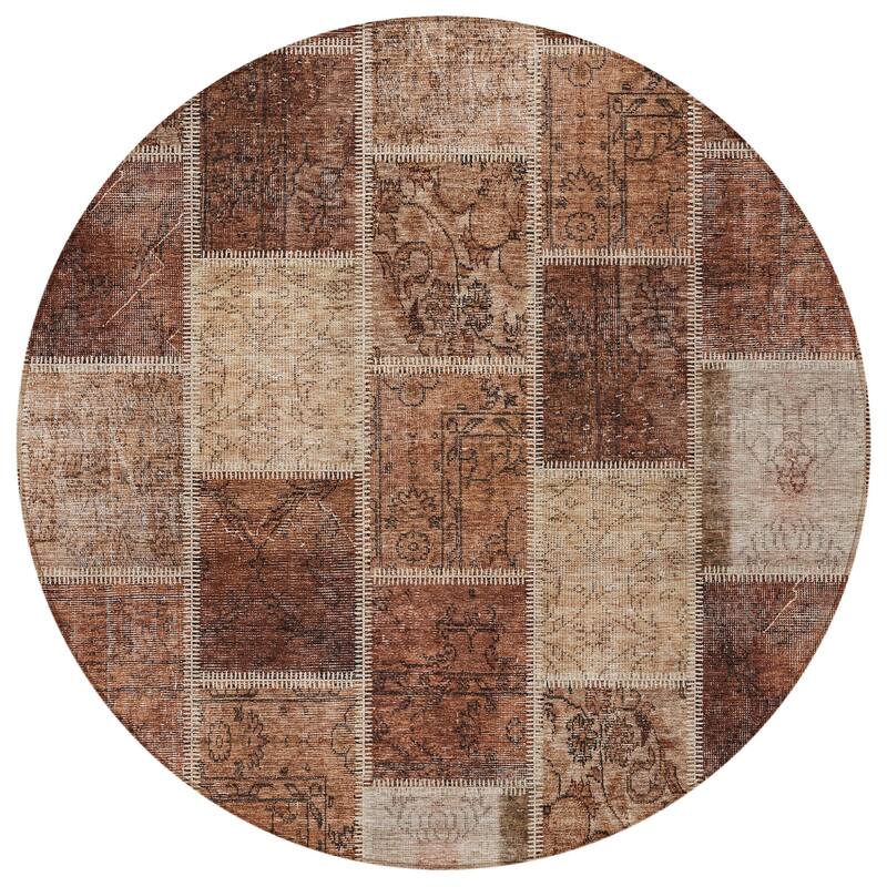 HomeRoots Patchwork Transitional Rectangle Outdoor Rug