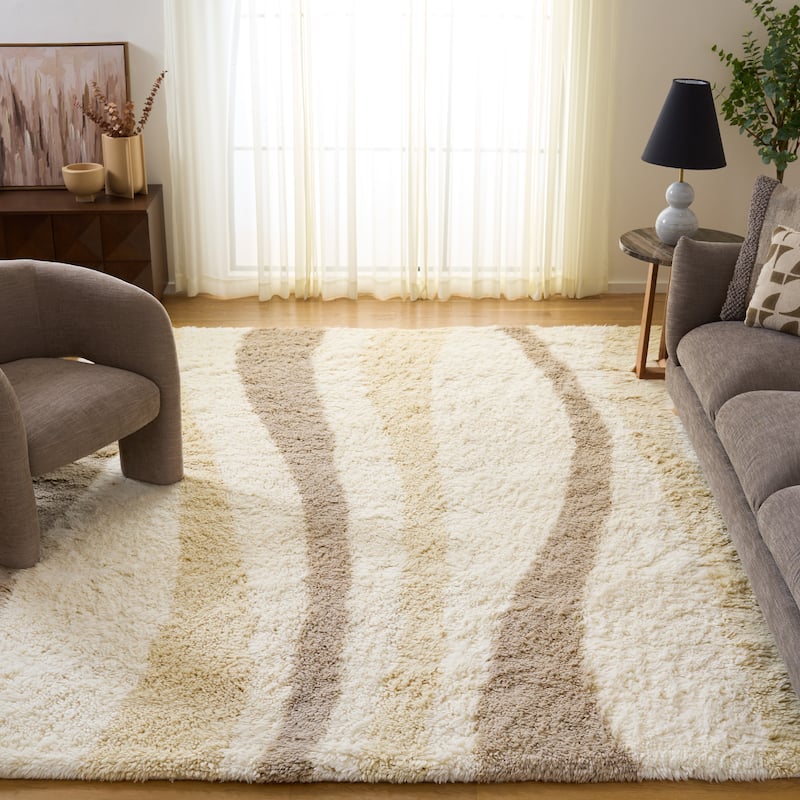 SAFAVIEH Hand-Woven Casablanca Kecia Shag Wool Rug