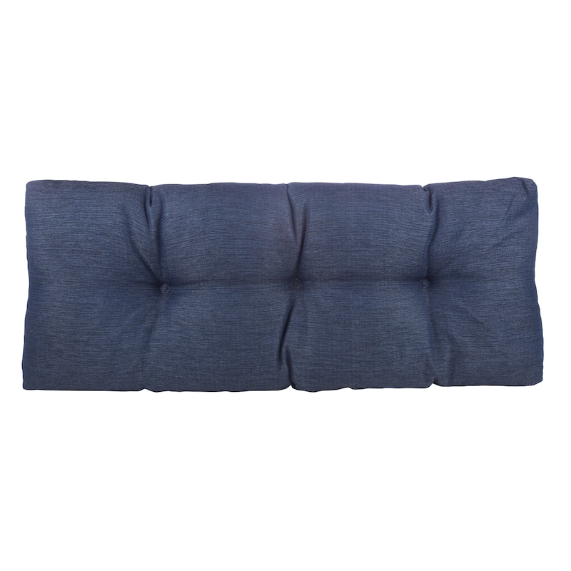 Klear Vu Tufted Omega Universal Bench Cushion - 36 x 14 x 3 - Navy