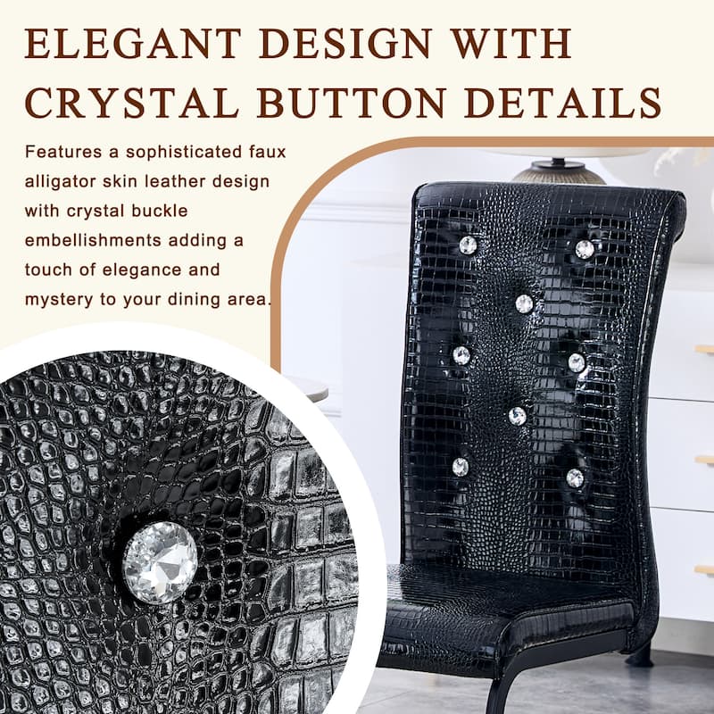 Dining Chair Black Side Chair Kitchen Chair Leisure Chair Lounge Chair Office Chair Armless Chair with Metal Legs