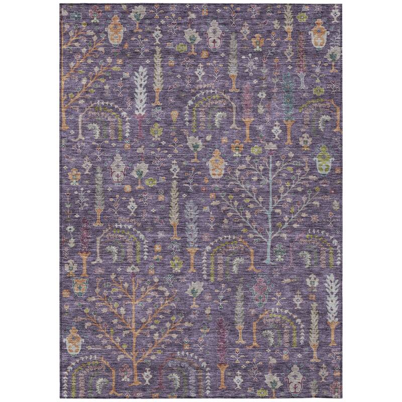 HomeRoots Floral Transitional Rectangle Outdoor Rug