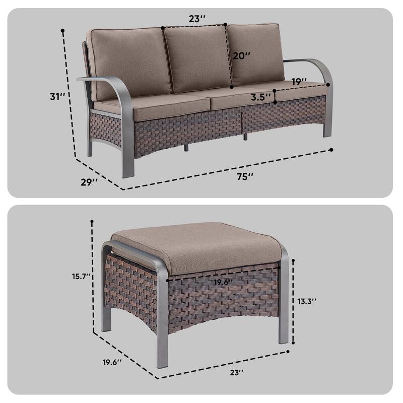 Outdoor PE Wicker Patio Furniture Set