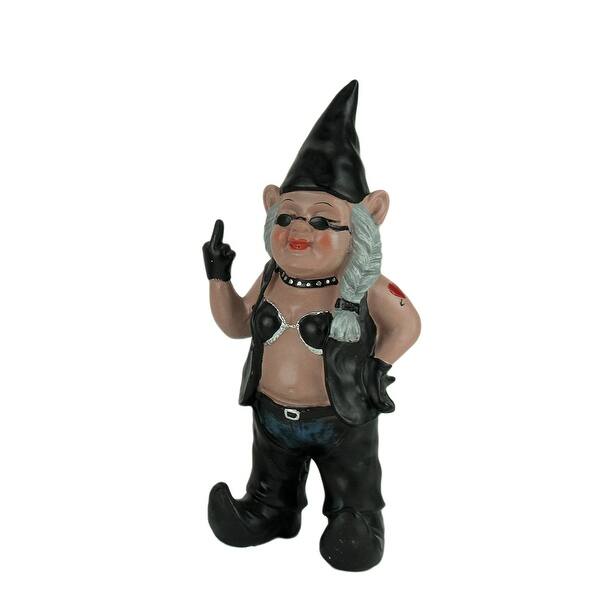 Download Gnofun The Naughty Lady Biker Gnome Statue Motorcycle Leather 13 Inch 12 5 X 5 5 X 3 5 Inches Overstock 16751889