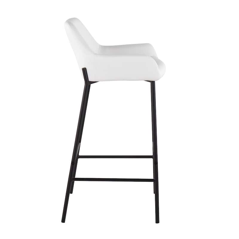 Carbon Loft Galotti Black Fixed-Height Upholstered Bar Stool - Set of 2