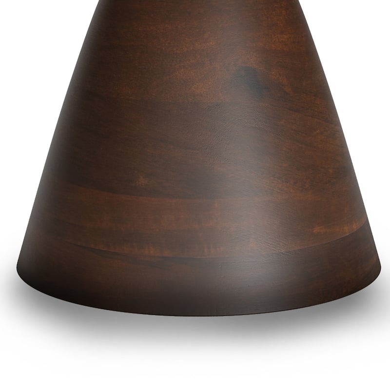 WYNDENHALL Millsap Modern 30 inch Wide Metal Round Coffee Table in Walnut, Fully Assembled - 30" x 30" x 16.2"