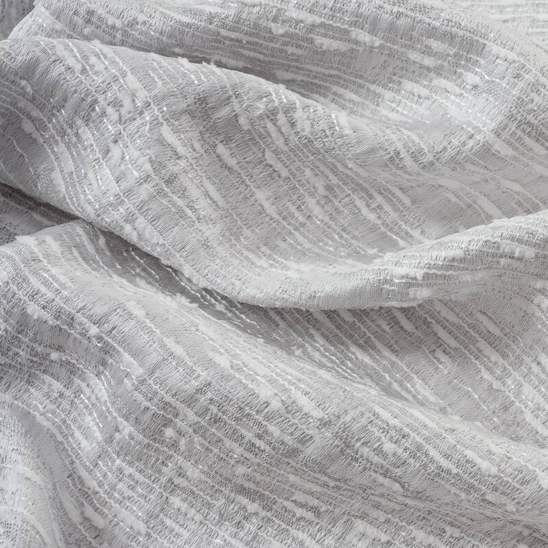 Roman Woven Textured Jacquard Window Curtain 90" - Silver