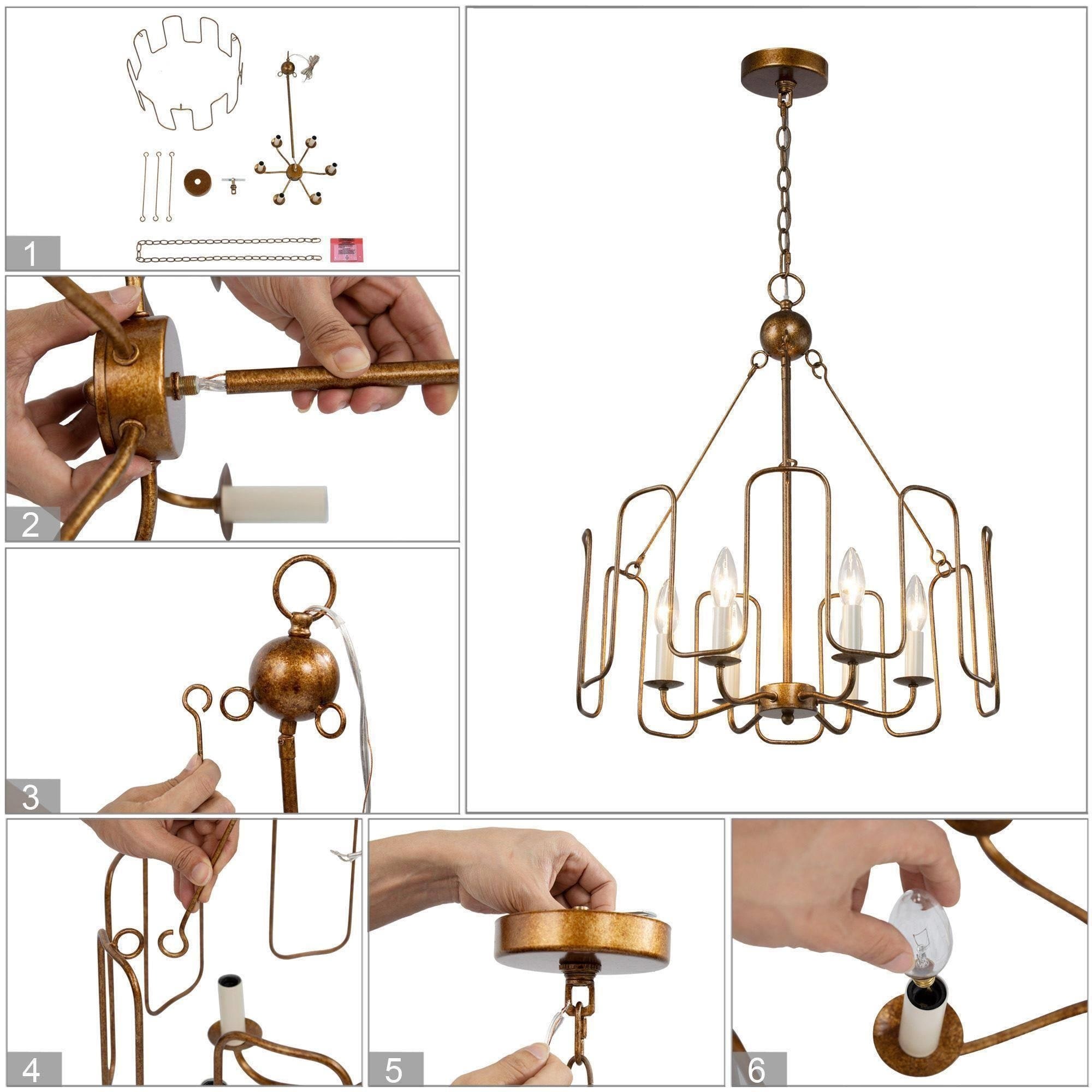 Luray Mid-Century 6-Light Drum Chandelier Pendant