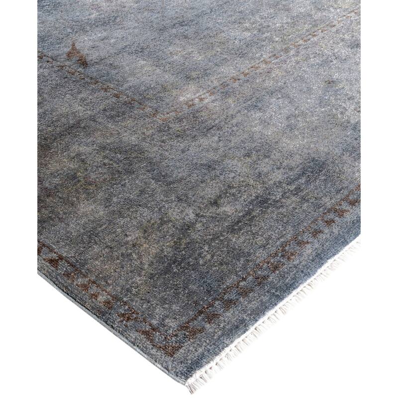 Overdyed One-of-a-Kind Hand-Knotted Area Rug - Gray - 9' 4" x 12' 2"