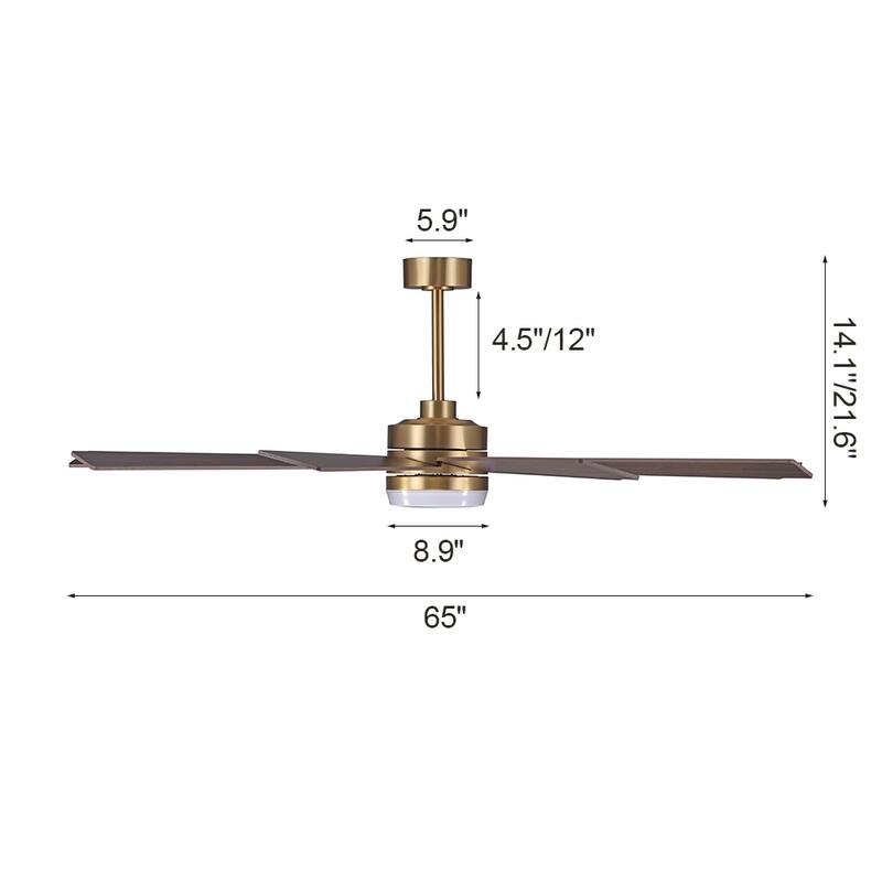 WINGBO 65/72 inch DC Motor Indoor Ceiling Fan with Light & Remote...