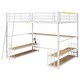 preview thumbnail 8 of 24, Twin/Full Size Metal Loft Bed with Ladder and Built-in Long Desk, Kids Storage Bed Frame with Shelves and USB Ports