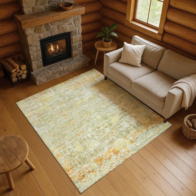 Premium Washable Super Soft Traditional Vintage Mayfield Rug - Sage - 8' x 10'