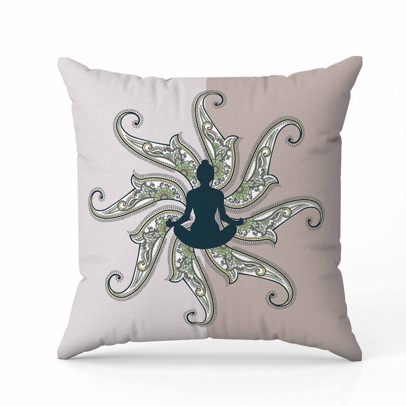 Mystic Silence Indoor/Outdoor Reversible Throw Pillow Pink and Platinum