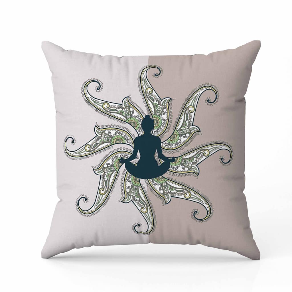 Mystic Silence Indoor/Outdoor Reversible Throw Pillow Pink and Platinum