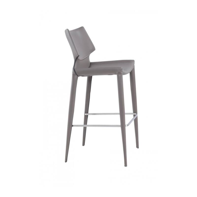 Modrest Hayes Modern Grey Eco-Leather Bar Stool (Set of 2)