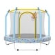 preview thumbnail 10 of 28, 55'' Kids Trampoline with Basketball Hoop and Safety Enclosure