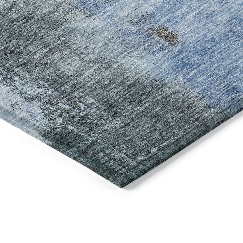Machine Washable Indoor/ Outdoor Contemporary Abstract Chantille Rug