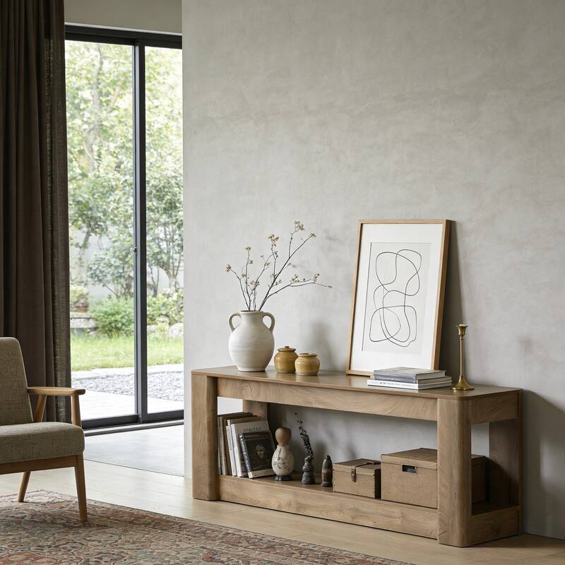 63" Narrow Farmhouse Console Table, Sofa Table for Behind Couch & Entryway