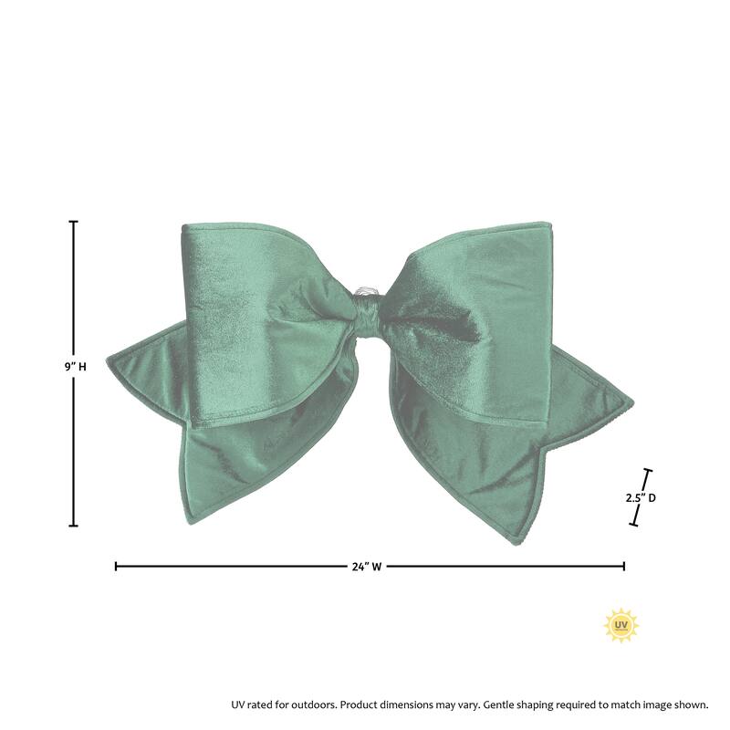 24" Outdoor Velvet Uv Bow