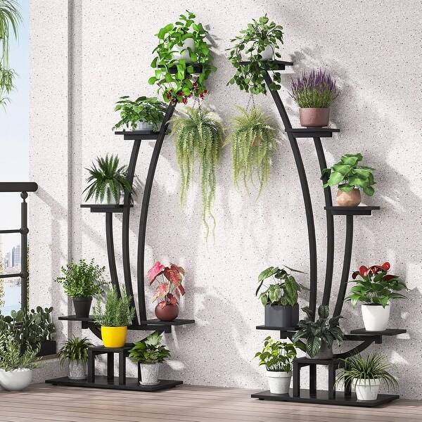 6-tier 2-piece Tall Plant Stand Shelf for Indoor Home Garden - Bed