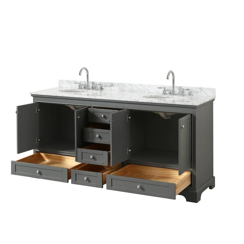Wyndham Collection Deborah 72" Free Standing Double Vanity Set with
