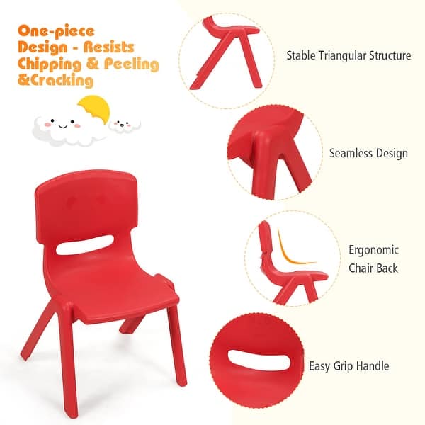 6 PCS Kids Stackable Chair Set Plastic Classroom Chairs for Children Bed Bath & Beyond 36176674